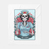 Rose Skeleton Nurse Tarot Card Halloween Es Fleecedecke (Vorderseite)