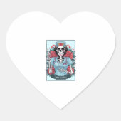 Rose Skeleton Nurse Tarot Card Halloween Es Herz-Aufkleber (Vorderseite)