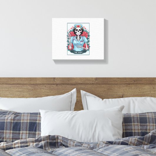 Rose Skeleton Nurse Tarot Card Halloween Es Leinwanddruck (Insitu (Schlafzimmer))