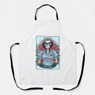 Rose Skeleton Nurse Tarot Card Halloween Es Schürze