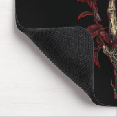 Rose Skeleton Skull Hand Rote Blume Rose 1 Mousepad (Ecke)
