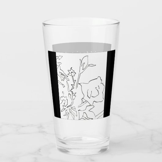 Rose Sketch and Starlight Silkscreen glassware Glas (Rückseite)