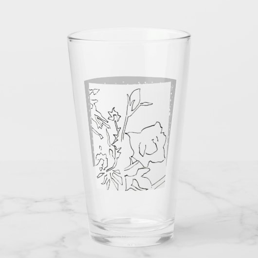 Rose Sketch and Starlight Silkscreen glassware Glas (Rückseite)