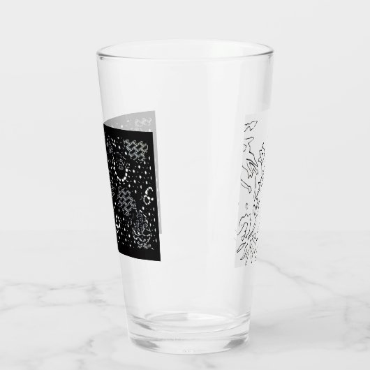 Rose Sketch and Starlight Silkscreen glassware Glas (Links)