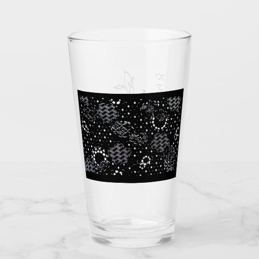 Rose Sketch and Starlight Silkscreen glassware Glas (Vorderseite)