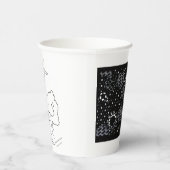 Rose Sketch and Starlight Silkscreen glassware Pappbecher (Rechts)