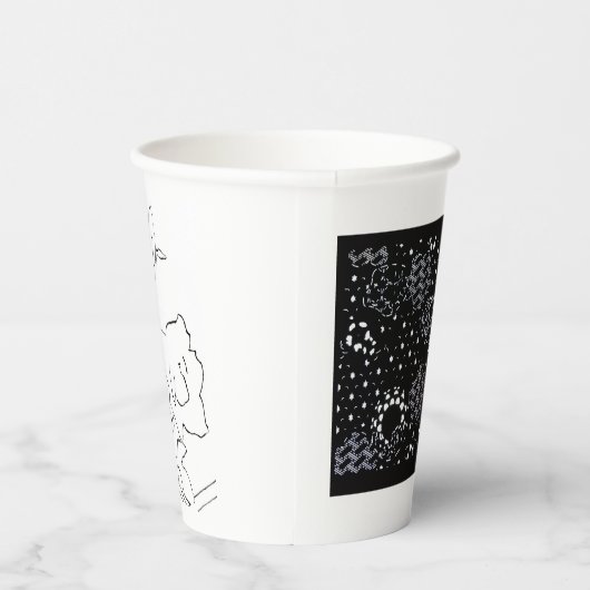 Rose Sketch and Starlight Silkscreen glassware Pappbecher (Rechts)