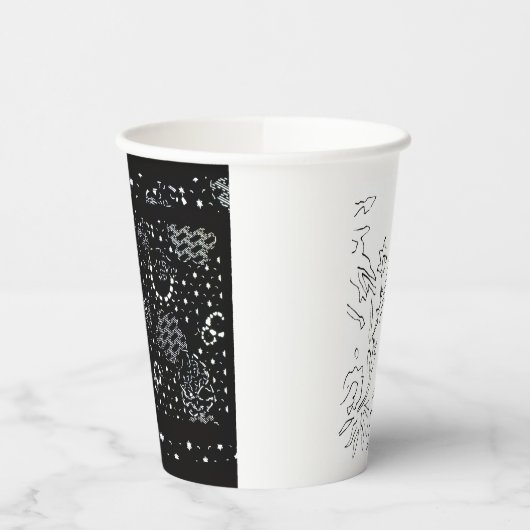 Rose Sketch and Starlight Silkscreen glassware Pappbecher (Links)