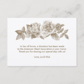 Rose Sketch Favor Card in Sepia Begleitkarte (Vorderseite)