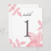 Rose Sketch Große Tischnummer in Rosa (Vorne/Hinten)