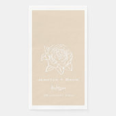 Rose Sketch Personalisierte Hochzeit/ Brautparty Serviette (Vorderseite)