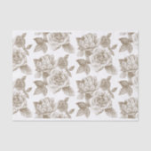 Rose Sketch Tissue Paper in Sepia Seidenpapier (Vorderseite)