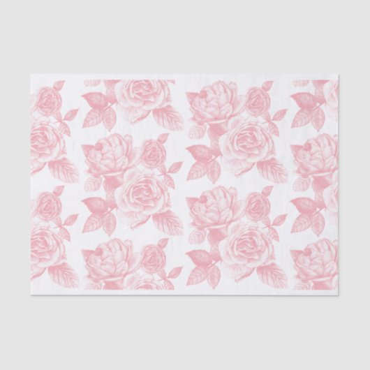 Rose Sketch Tissue Paper (Pink) Seidenpapier (Vorderseite)