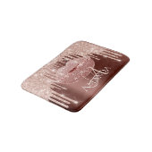 Rose Skinny Royal Glitzer Name Monogram Makeup Badematte (Schrägansicht)