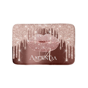 Rose Skinny Royal Glitzer Name Monogram Makeup Badematte