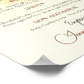 Rose Skript Bachelorette Drinks Menü Signatur Poster (Ecke)