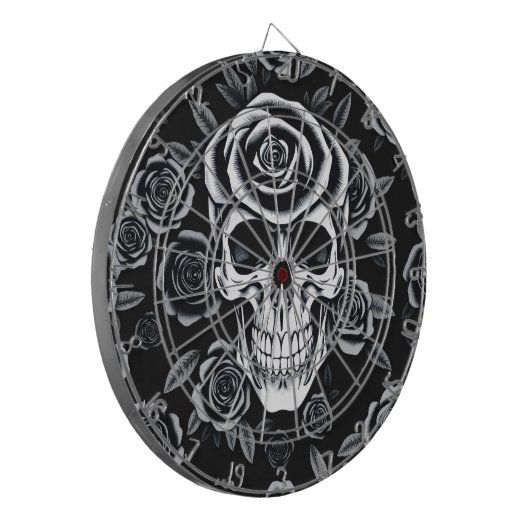 Rose Skull Dart Board Dartscheibe (Vorderseite Links)