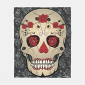 Rose Skull Day of the Dead Fleece Blanket (Vorderseite)