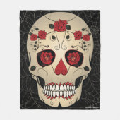 Rose Skull Day of the Dead Fleece Blanket (Vorderseite)