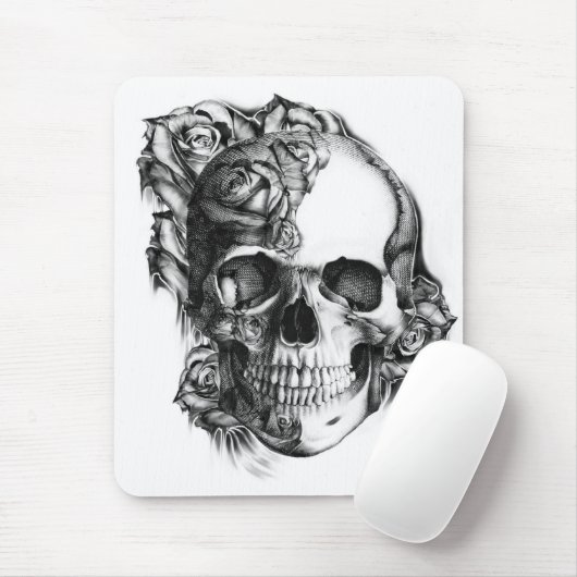 Rose Skull Mousepad (Mit Mouse)