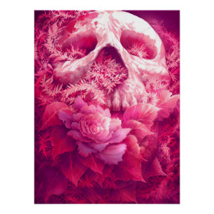 Rose Skull Poster