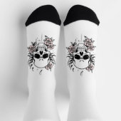 Rose Skull White Socks Socken (Oben)