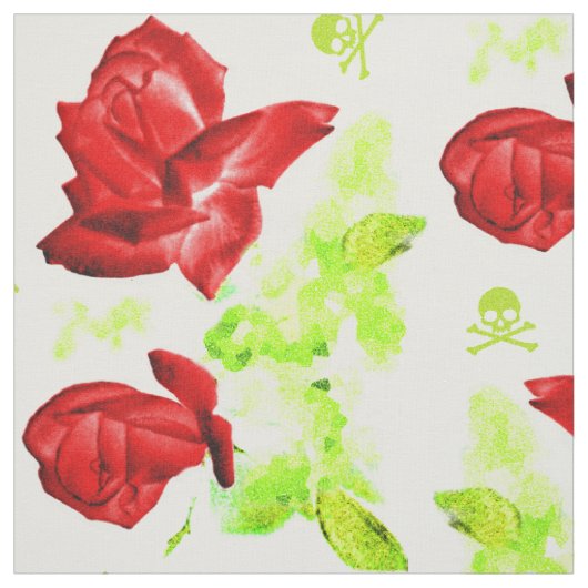 Rose Skulls farbenfrohe Muster Stoff (Muster)