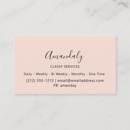 Rose Smoky Blue 3D Makeup Event Planner Visitenkarte (Rückseite)