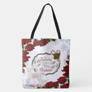Rose Snowflake Traum von einem Weißen WeihnachtenT Tasche