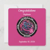 Rose Sobriety Chip | 12-Stufen-Erholung Karte (Vorderseite)