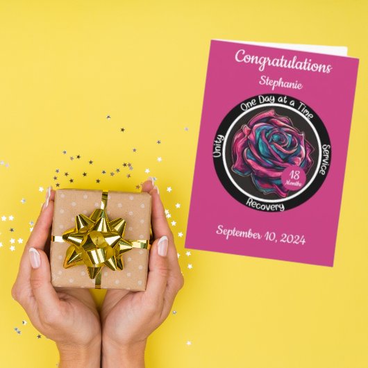 Rose Sobriety Chip | 12-Stufen-Erholung Karte