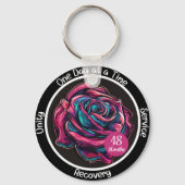 Rose Sobriety Chip | 12-Stufen-Erholung Schlüsselanhänger (Vorderseite)