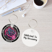 Rose Sobriety Chip | 12-Stufen-Erholung Schlüsselanhänger