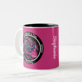 Rose Sobriety Chip | 12-Stufen OM NA Erholung Gesc Zweifarbige Tasse (Vorderseite Links)