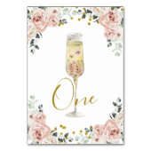 Rose Soiree Brautparty Tischnummer (Vorderseite)
