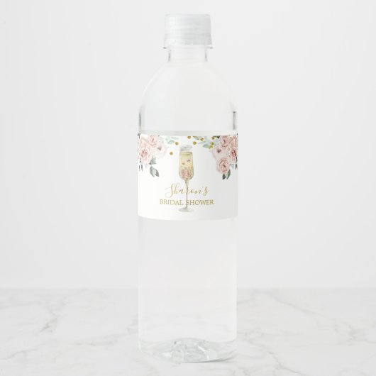 Rose Soiree Brautparty Wasserflaschenetikett (Vorderseite)