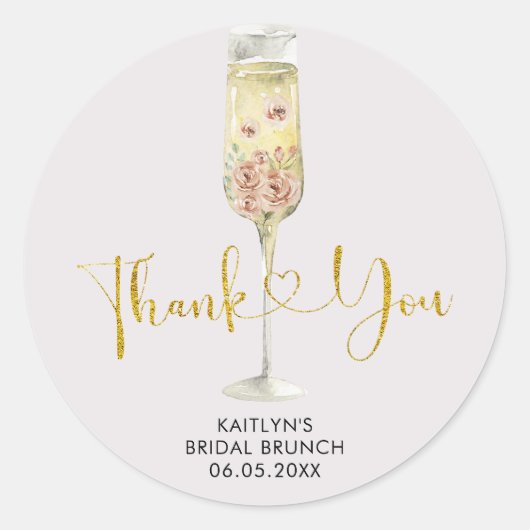 Rose Soiree Dankeschön Sticker (Vorderseite)