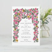 Rose Sonnenblume Trellis Spring Garden Baby Dusche Einladung (Stehend Vorderseite)