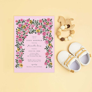 Rose Sonnenblume Trellis Spring Garden Baby Dusche Einladung