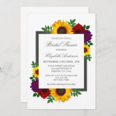 Rose Sonnenblumen Herbst Brautparty Einladung (Vorne/Hinten)