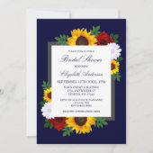 Rose Sonnenblumen Herbst Brautparty Einladung (Vorderseite)