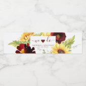 Rose Sonnenblumen Hochwasser Flasche Getränke Etik Wasserflaschenetikett (Einzelnes Label)