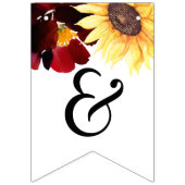 Rose Sonnenblumen Hochzeit nur verheiratet Banner (Zweite Fahne)