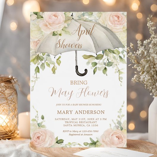 Rose Sonnenschirm April Duschen bringen Mai Blume Einladung