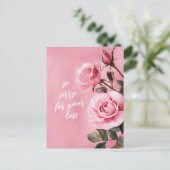 ROSE-SORRY FÜR VERLUSTE KUSTOM-Beileid Postkarte (Stehend Vorderseite)