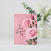 ROSE-SORRY FÜR VERLUSTE KUSTOM-Beileid Postkarte (Stehend Vorderseite)