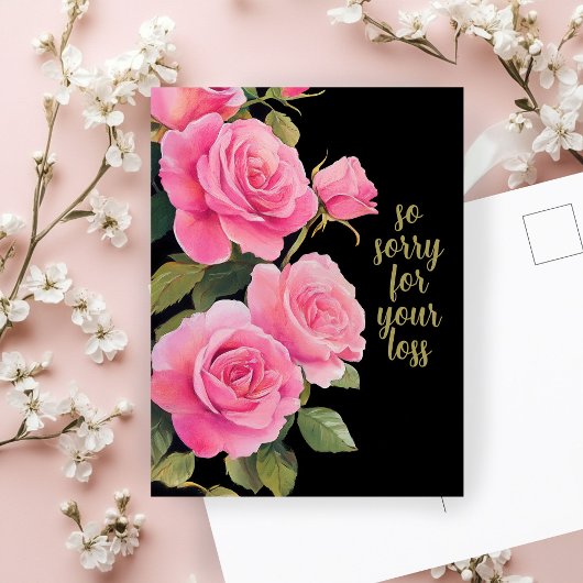 ROSE-SORRY FÜR VERLUSTE KUSTOM-Beileid Postkarte