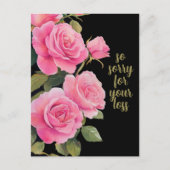 ROSE-SORRY FÜR VERLUSTE KUSTOM-Beileid Postkarte (Vorderseite)