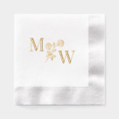 Rose-Spacer für das erste Monogramm Servietten Mit Folie (Vorderseite)
