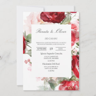 Rose Spanisch Hochzeit Einladung in Rotes Wasser
